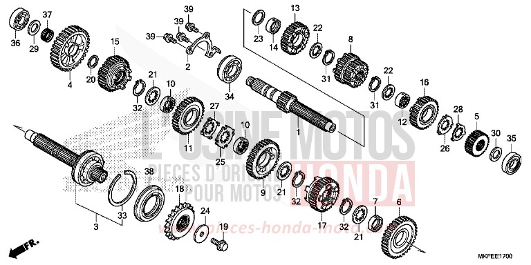 BOITE DE VITESSES von CBR1000RR "Fireblade" MAT BALLISTIC BLACK METALLIC (NHA86) von 2019